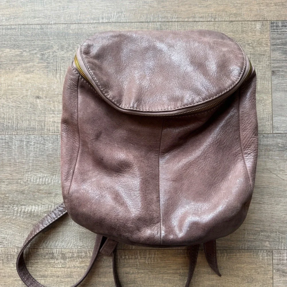 HOBO River Backpack Metallic Brown Bronze Leather Handbag Brass Hardware
